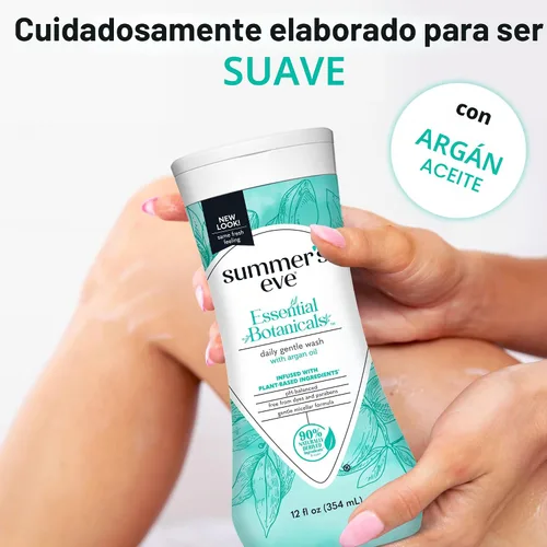 Vista 6 de Summer's Eve Essential Botanicals - Lavado femenino diario para todo el cuerpo con aceite de argán, jabón corporal suave con pH balanceado