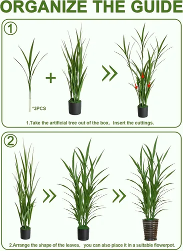 Vista 4 de Plantas artificiales para interiores de 3.6 pies de alto, plantas de piso