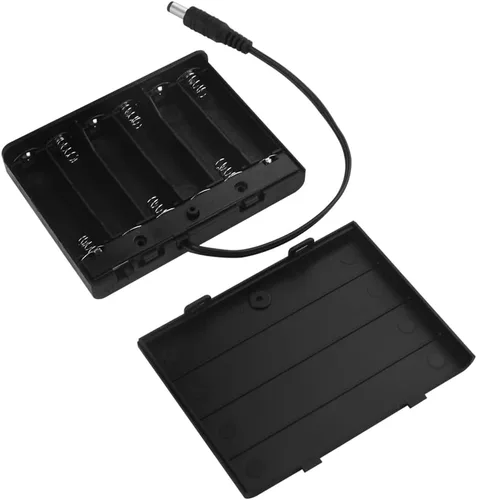 Vista 5 de WMYCONGCONG Caja de soporte de batería AA de 6 x 1.5 V 9 V con conector macho de CC de 0.083 x 0.217 in e interruptor de encendido/apagado