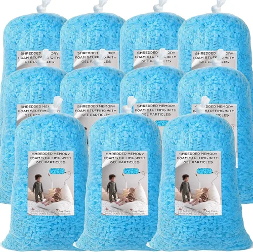 Vista 15 de Relleno de puf, relleno de espuma viscoelástica triturada de 5 libras, relleno de silla de puf, recarga de relleno para puf, relleno de saco