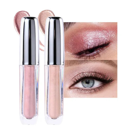 Vista 16 de Sombra de ojos líquida de una sola sombra, maquillaje líquido de ojos mate y brillante, larga duración, impermeable, a prueba de manchas, alto 01#