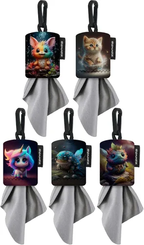 Vista 15 de SPUDZ Paquete variado clásico Tres toallas de microfibra de 10 x 10 pulgadas con bolsas de neopreno Paños de limpieza de microfibra premium