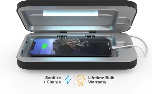 Vista 11 de PhoneSoap Caja desinfectante de luz UV básica para teléfono celular Desinfectante de luz UV de 360 grados patentado y clínicamente probado Negro