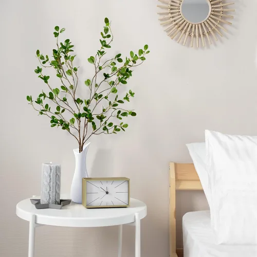 Vista 4 de Sggvecsy 43'' 2 Piezas Ramas de Ficus Artificiales Spray de Hojas Falsas Ramas de Eucalipto Verde Tallos de Vegetación Artificial Plantas de Ramitas