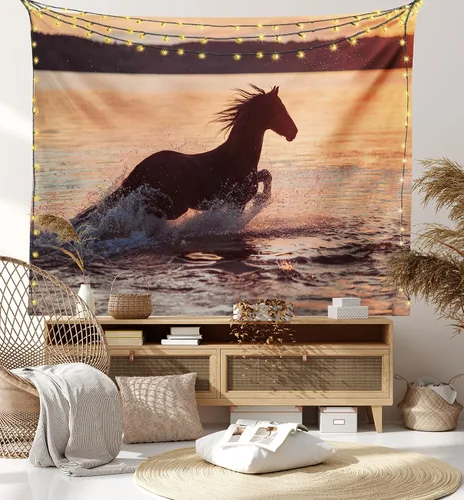 Vista 51 de Ambesonne Tapiz hippie, abrazo de hongos de ensueño y árbol de la vida místico y mandal verde, decoración de tela para colgar en la pared