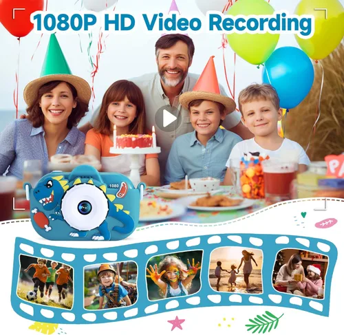 Vista 3 de Cámara digital para niños pequeños de YEEHAO, juguetes para niños de 3 a 9 años, cámara de video para niños pequeños de 1080P, regalos de Navidad