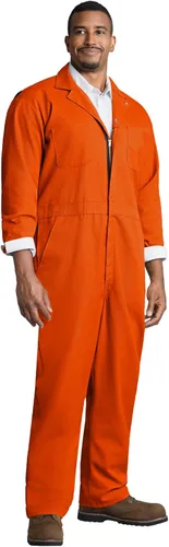 Vista 9 de Red Kap Men's Twill Action Back Coverall With Chest Pockets - Mechanic Coveralls With Concealed Zippers Negro