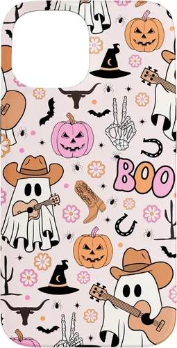 Vista 6 de Spooky Ghost Cowboy Cute Halloween Boo Western Retro Pastel Case for iPhone 17
