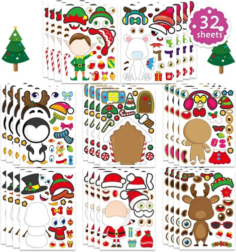 Vista 8 de Calcomanías para el día de San Valentín, haz tus propias calcomanías de San Valentín para niños 32 Sheets Valentine Craft 8 Designs of Animal