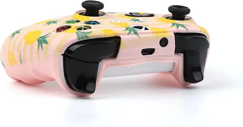 Vista 5 de RALAN - Funda protectora de silicona antideslizante para control de Xbox One compatible con Xbox 1 inalámbricacon cable con 2 bonitas tapas