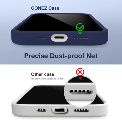 Vista 5 de GONEZ Funda magnética para iPhone 14, compatible con Magsafe, con protector de pantalla + protector de cámara, forro de microfibra antiarañazos