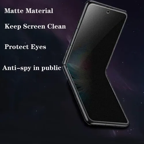 Vista 5 de Paquete de 3 protectores de pantalla mate de privacidad compatibles con Samsung Galaxy Z Flip 4 5G 2022, antiespía, 1 protector de pantalla exterior