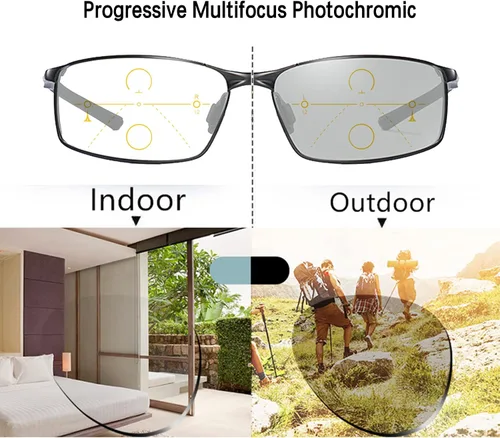Vista 4 de COTIA Gafas de lectura multienfoque progresivas transición, fotocrómica, deportivo, lector cuadrado para hombres