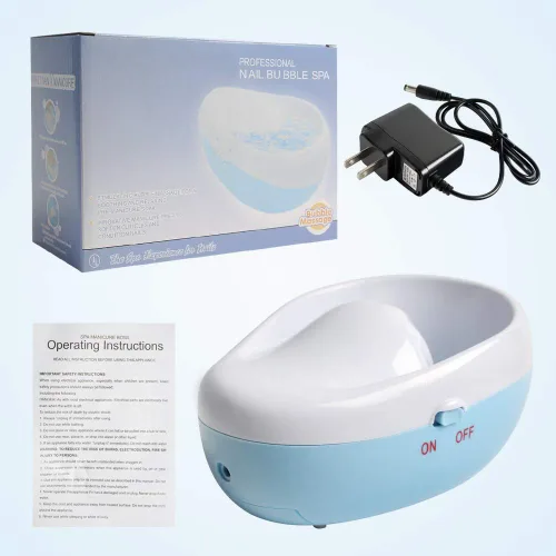 Vista 7 de Cuenco eléctrico de remojo de uñas de burbujas, cuenco de mano de manicura, masaje de spa de chorro de agua, máquina de manicura relajante