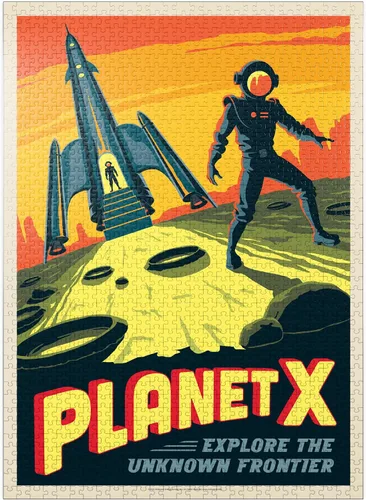 Vista 9 de MyPuzzle Planet X, póster vintage, rompecabezas prémium de 100 piezas para adultos