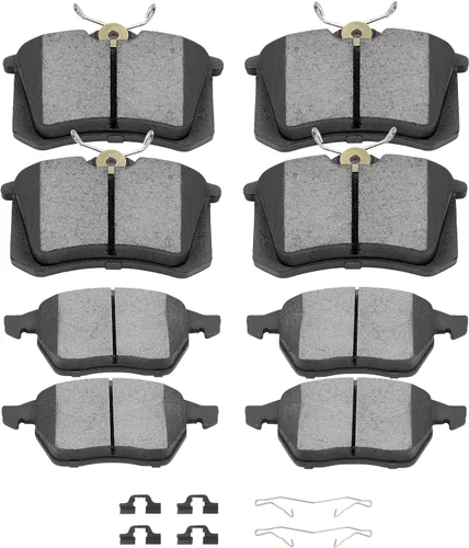 Vista 15 de Juego de pastillas de cerámica, D374 D621 D948 SCITOO 8 piezas de pastillas de freno delanteras y traseras para Honda Civic del Sol 1994-1997