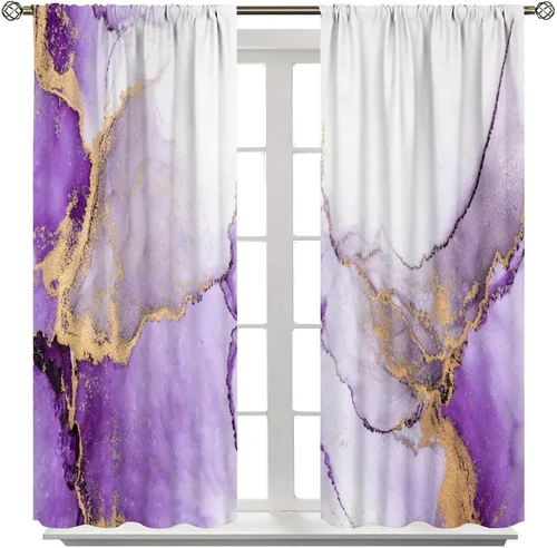 Vista 11 de Cortinas opacas con estampado abstracto de mármol en blanco y negro, para dormitorio, cafetería, comedor, oficina, sala de estar, cocina, 42 x 45