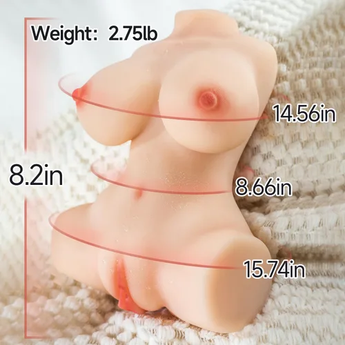 Vista 2 de Muñeca sexual de 2.7 libras con masturbador masculino portátil de TPE con vagina de bolsillo, anal vaginal, juguetes para adultos, muñeca sexual