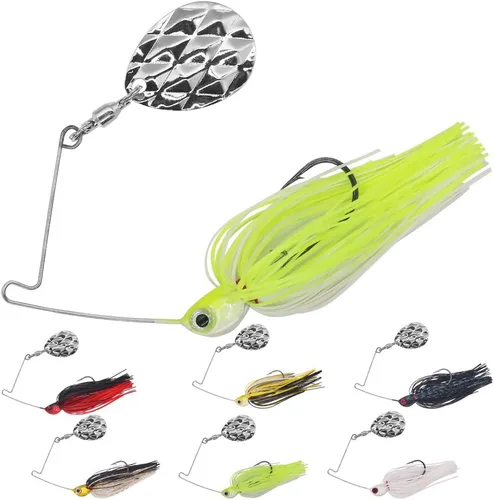 Vista 11 de XFISHMAN Mini Spinnerbaits para pesca de lubina, paquete de 6, cebo giratorio de Colorado, señuelos de pesca de agua superior, micro spinner