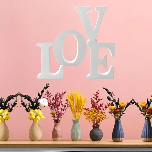 Vista 5 de Letras de madera de 4.3 pulgadas, letras blancas de madera sin terminar para injerto, letras de madera para decoración de pared, letras pie