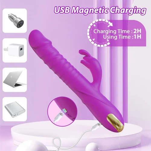 Vista 5 de SUPOLA - Vibradores de consolador con empuje, juguetes sexuales para adultos para mujeres - Juguetes sexuales, consoladores, vibrador de conejo