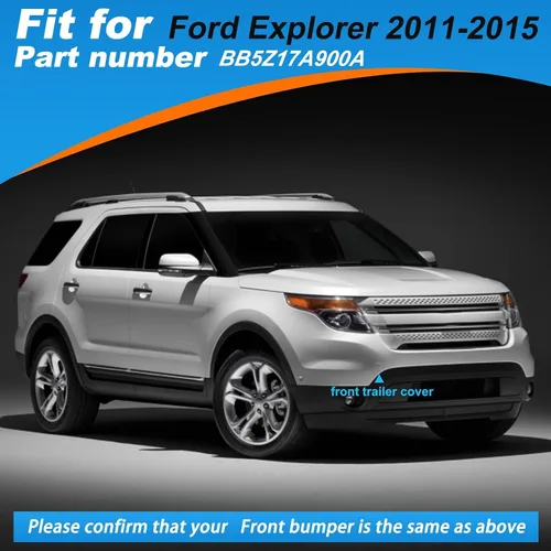 Vista 3 de Tapa de gancho de remolque para parachoques delantero compatible con Ford Explorer 2011 2012 2013 2014 2015 BB5Z17A900A BB5Z17A900APTM
