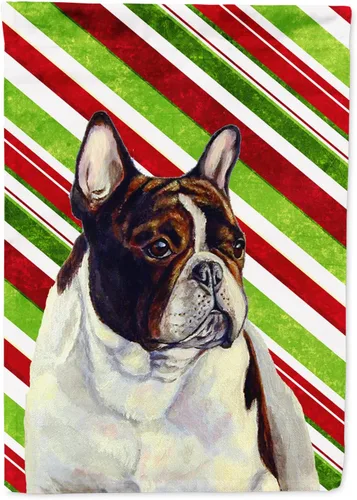 Vista 81 de Caroline's Treasures SC9334GF - Bandera decorativa para jardín, diseño de bastón de caramelo inglés, diseño de bulldog inglés, tamaño jardín