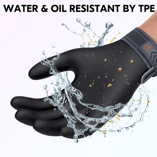 Vista 6 de Vgo... NGG X1 Guantes de trabajo Gription sin costuras, guantes de trabajo para hombres, guantes antideslizantes para almacenamiento y conductores
