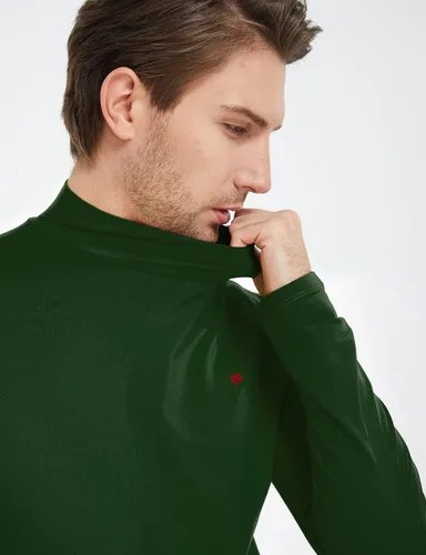 Vista 3 de SSLR -Camisas térmicas para hombre, cuello alto, manga larga, forro polar, capa base de cuello alto