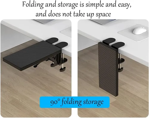 Vista 3 de Y&J Soporte de brazo para codo, abrazadera ergonómica de bandeja de extensión de escritorio, sin perforaciones, fácil de instalar, reduce la fatiga