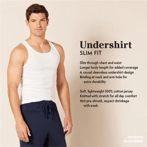 Vista 2 de Tienda Essentials Camisetas sin mangas para hombre, paquete de 6