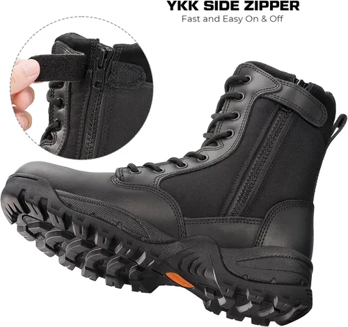 Vista 4 de TAC FORCE botas de trabajo tácticas militares, con cierre, de 8 pulgadas