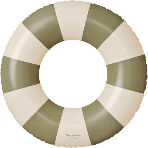 Vista 24 de Petites Pommes Flotador de piscina a rayas para niños y niños pequeños, tubo interior duradero, diseño de rayas clásico impreso a mano, dona