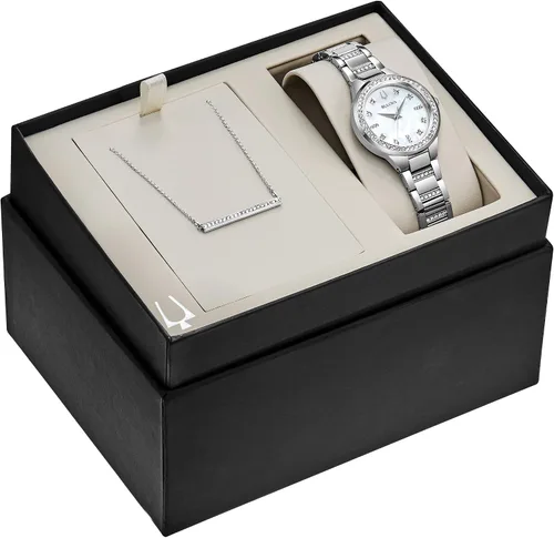 Vista 3 de Bulova Reloj con esfera de nácar con cristales para mujer 96 x 147 pulgadas