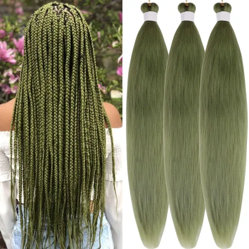 Vista 63 de Cabello trenzado para niños preestirado de 16 pulgadas, color negro para niños, trenzas sin nudos