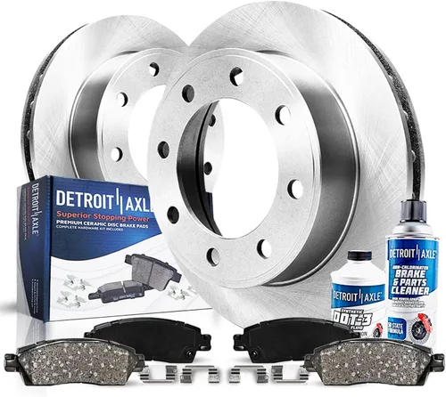 Vista 14 de Detroit Axle - Kit de freno delantero de 6 piezas para Volkswagen Jetta Golf Eos Audi A3 Quattro, Rotores de freno de disco, Pastillas de freno