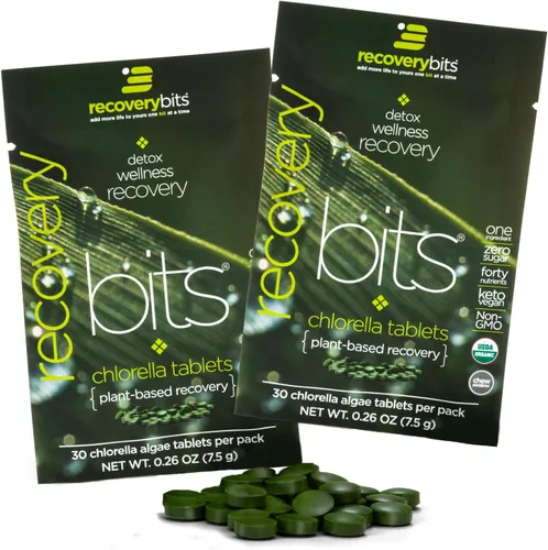 Vista 11 de RECOVERYbits - Tabletas orgánicas de Chlorella - Superalimento de algas a base de plantas - Clorofila - Pared celular agrietada - Energía - Sistema