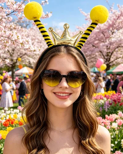 Vista 2 de Dolkoic Queen Bee Antena Diadema Corazón Gafas de sol para mujer Halloween