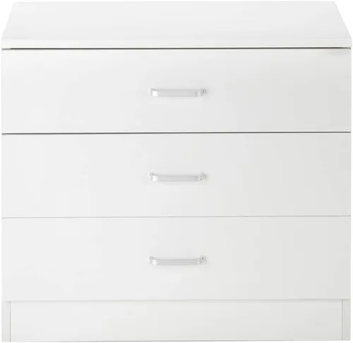 Vista 10 de Vasitelan Cómoda de madera con 3 cajones, cómoda de almacenamiento moderna, mesita de noche de madera para dormitorio, sala de estar (negro)