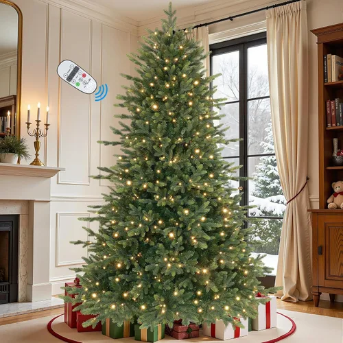 Vista 12 de SHareconn Árbol de Navidad artificial preiluminado de 4 pies con luces de Árbol preiluminado con 17 modos de luz, blanco cálido y luces