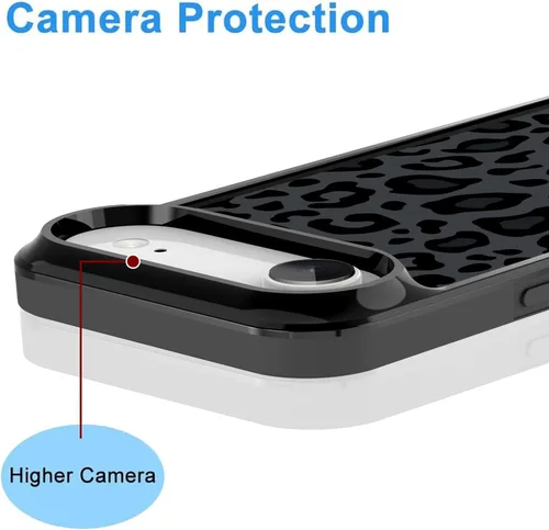Vista 120 de KANGHAR - Funda compatible con iPhone 11, diseño de leopardo negro, textura de neumático antideslizante, a prueba de golpes, funda protectora