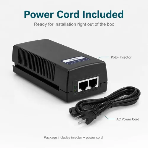 Vista 6 de BV-Tech Inyector Gigabit PoE+ de Alimentación a través de Ethernet 30W Plug & Play hasta 99 Metros