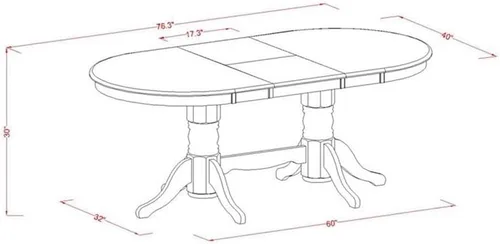Vista 5 de East West Furniture VANC5-ESP-C - Juego de mesa de comedor de 5 piezas para 4 personas, incluye una mesa de cocina ovalada con hojas de mariposa y 4
