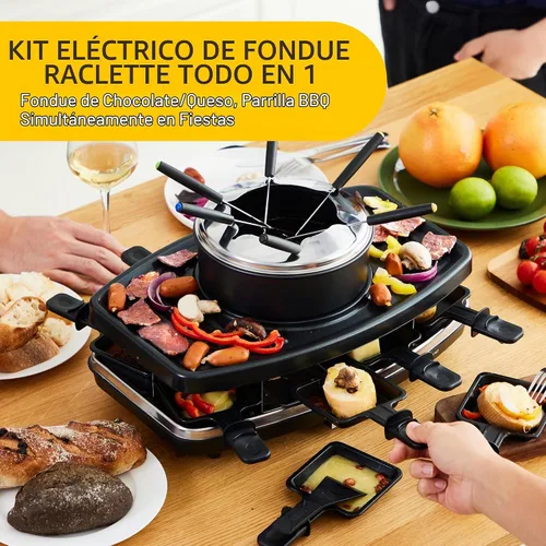 Vista 4 de Parrilla eléctrica de Raclette con el pote de la fondue, parrilla de mesa