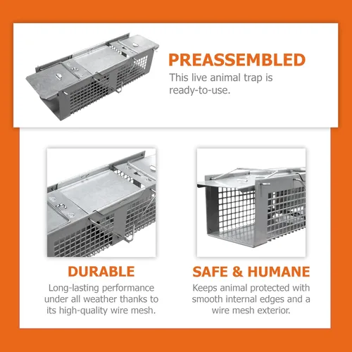 Vista 3 de HOMESTEAD No Kill - Trampas para ratones humanas: jaula de ratón de 10 x 3 x 3 pulgadas, trampa viva para animales pequeños para ratones, musarañas