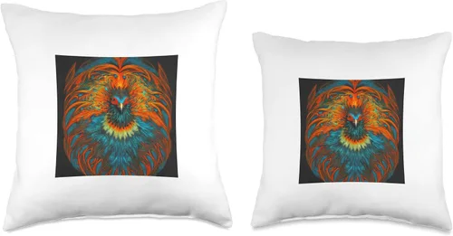 Vista 3 de Zenith Designs Phoenix with Red Eyes - Almohada de diseño único, 16 x 16 pulgadas, multicolor