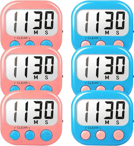 Vista 8 de Temporizadores de aula para profesores y niños, temporizador digital magnético grande, suministros para profesores, paquete de 2, azul y verde