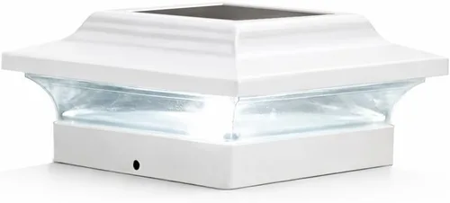 Vista 14 de Classy Caps Tapa de poste solar imperial de 5 x 5 pulgadas, se adapta a postes de cubierta y valla de 5 x 5 pulgadas, aluminio fundido blanco, modos