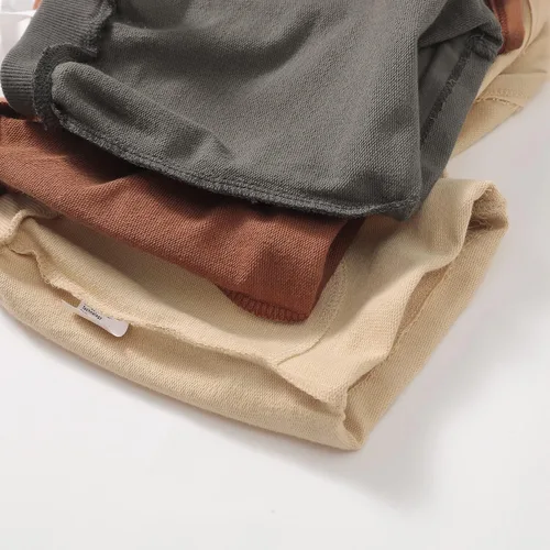 Vista 8 de SOBOWO Pantalones cortos deportivos de verano para bebés niños y niñas, paquete de 3 unidades, pantalones deportivos de algodón sólido, pantalones