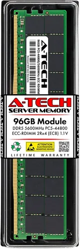 Vista 36 de A-Tech 16GB DDR5 4800MHz PC5-38400 ECC RDIMM 1Rx8 (EC8 10x4) Rango único 1.1V ECC Registrado DIMM 288-Pin Módulo de actualización de memoria RAM